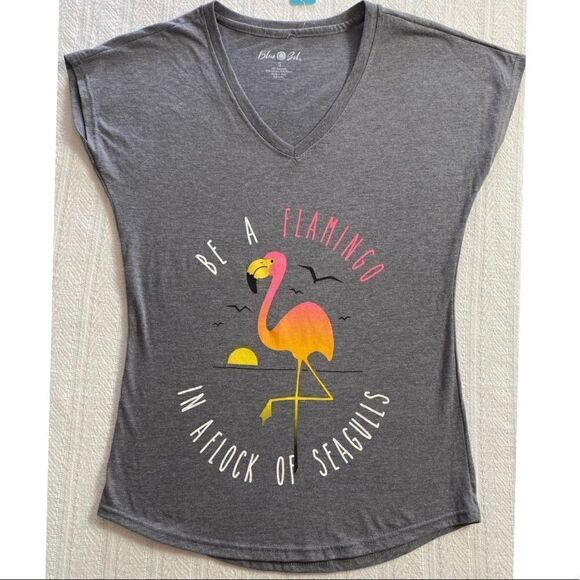 Blue
Sol Juniors Small "Be a Flamingo In A Flock of Seagulls" Top - Picture 1 of 4